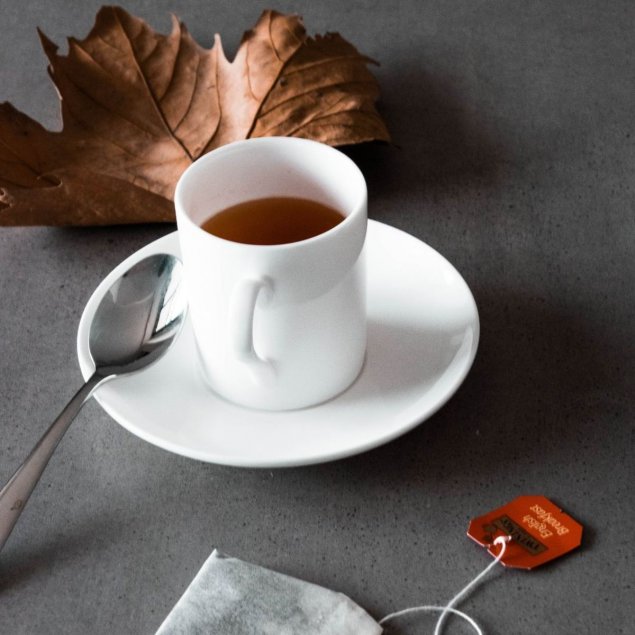 Teacup, saucer + teaspoon set